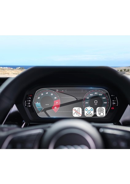 Audi A3 2021-2024 Model Direksiyon Arkası Gösterge Panel Uyumlu 9H Nano Ekran Koruyucu