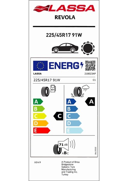 225/45 R17 91W Revola Oto Yaz Lastiği (Üretim Yılı:2025)