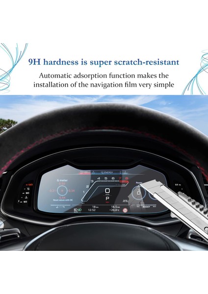 Audi A7 2019-2024 Model 12.3 Inç Direksiyon Arkası Gösterge Panel Uyumlu 9H Nano Ekran Koruyucu fiyatları