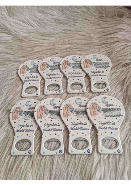 50 Adet Ayetel Kürsi Li Mavi Aile El Balon Açacak Magnet Yenidoğan Doğum Günü Hediyelikleri modelleri