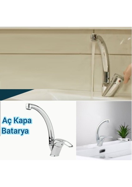 Lavabo Bataryası Su Tasarruflu Sıcak Soğuk Aç Kapa Musluk Çeşme 360 Derece Döner Kafa Pirinç