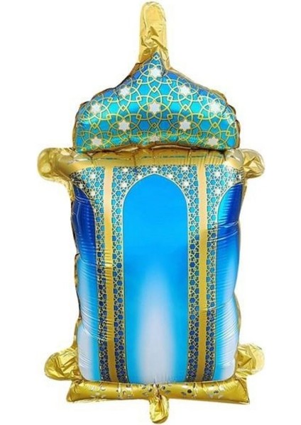 Ramazan Temalı Mavi Kandil Şekilli Folyo Balon 1 Adet