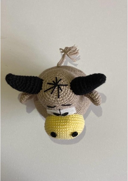 Siyah Boynuzlu Boğa, Kahverengi, Amigurumi