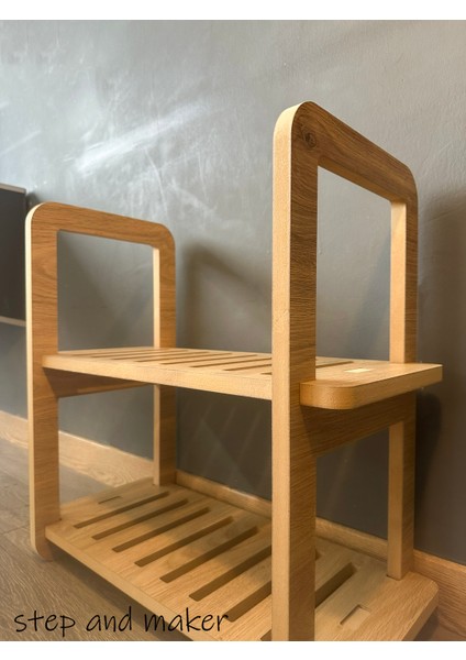 Çift Bölmeli Portatif Ortası Oymalı Ahşap Mdf Ayakkabılık