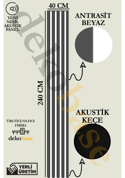 40x240 Cm Meşe Renk Akustik Ahşap Duvar Paneli