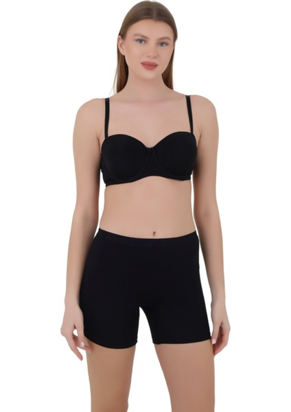 Kadın Boxer Külot - Lastikli Bel ve Yumuşak Kumaş 3'lü Özel Paket (Siyah, Beyaz, Ten Renk)