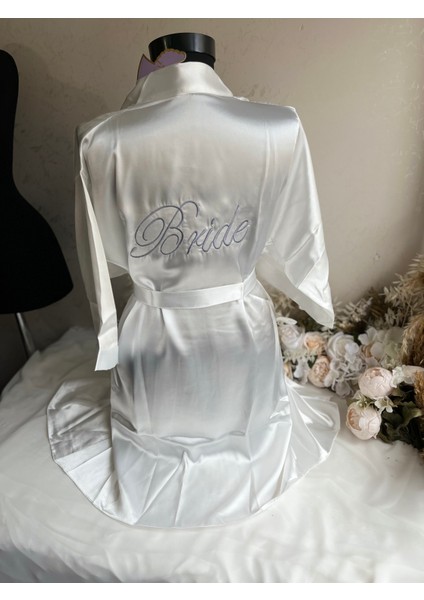 Nakışlı Bride Gelin Sabahlık (Standart Bedenlidir)