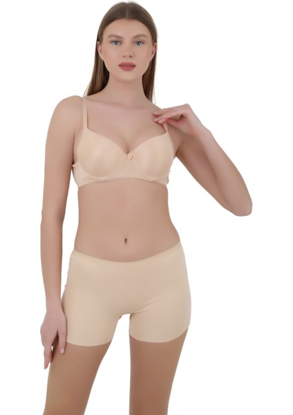 Kadın Boxer Külot - Iz Yapmaz Dikişsiz Mikro Kumaş 3'lü Özel Paket (Siyah, Beyaz, Ten Renk)