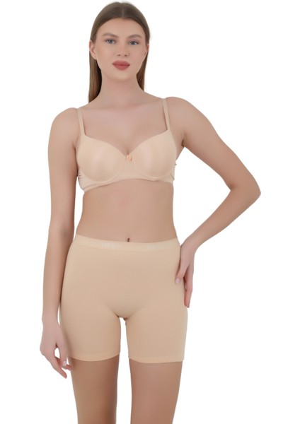 Kadın Boxer Külot - Lastikli Bel ve Yumuşak Kumaş 3'lü Özel Paket (Siyah, Beyaz, Ten Renk)