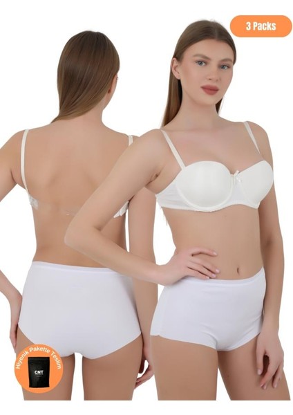 Kadın Yüksek Bel Toparlayıcı Külot - Özel Kalıp 3'lü Paket (Siyah, Beyaz, Ten Renk) fiyatları