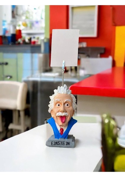 Albert Einstein Temalı Fotoğraf Not Tutacak Hediyelik Ofis Masası