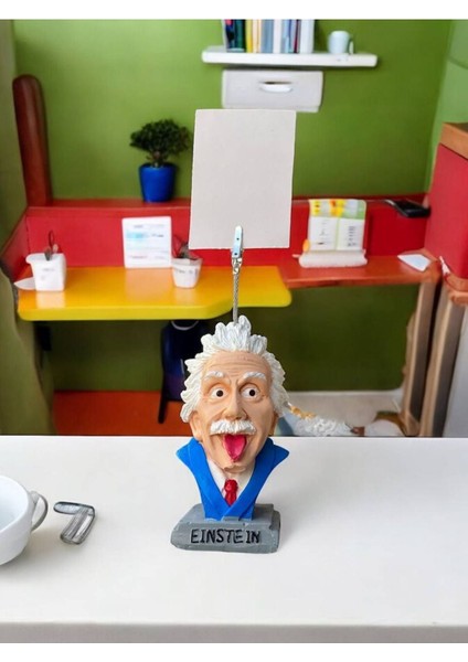 Albert Einstein Temalı Fotoğraf Not Tutacak Hediyelik Ofis Masası modelleri