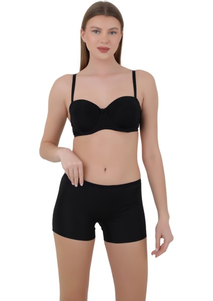 Kadın Boxer Külot - Iz Yapmaz Dikişsiz Mikro Kumaş 3'lü Özel Paket (Siyah, Beyaz, Ten Renk)