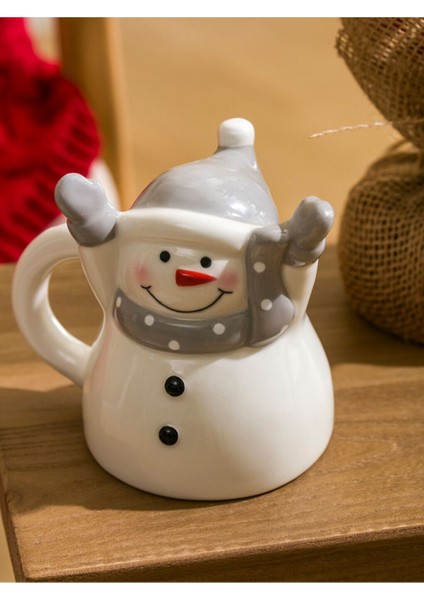 Beyaz Kardan Adam Figürlü Seramik Kupa 210 ml fiyatları