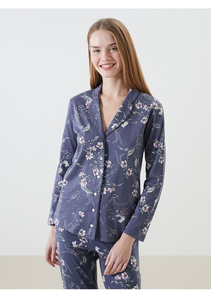 Lcw Dream Antrasit Gömlek Yaka Çiçekli Kadın Pijama Takım fiyatları