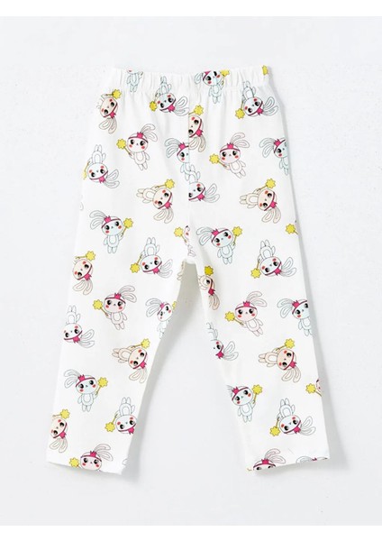 Lcw Baby Ekru Gömlek Yaka Baskılı Kız Bebek Pijama Takım T T