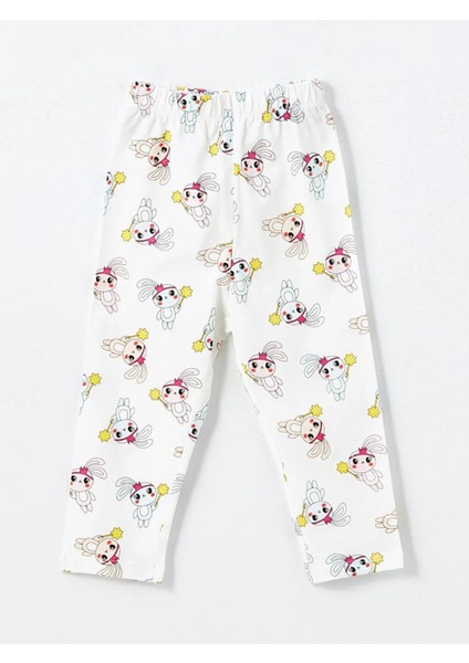 Lcw Baby Ekru Gömlek Yaka Baskılı Kız Bebek Pijama Takım T T