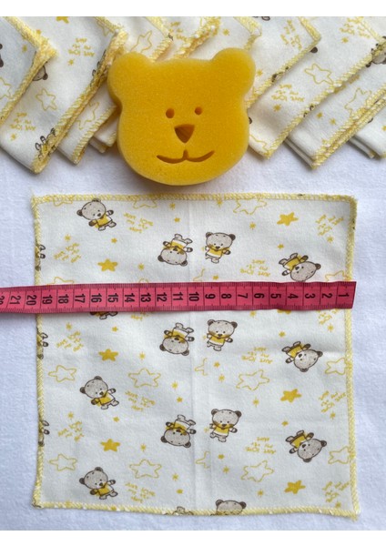 Unisex Desenli 10 Adet Lüks Ayıcıklı Penye Mendil Yenidoğan Pamuk Ağız Bezi, Sırt Bezi ,ter Bezi(10 Adet) modelleri