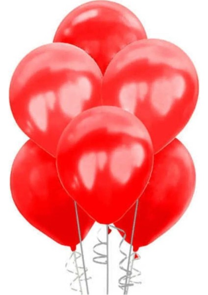 Doğum Günü Konsept Metalik Balon Kırmızı 10 Adet Balon Süsleme