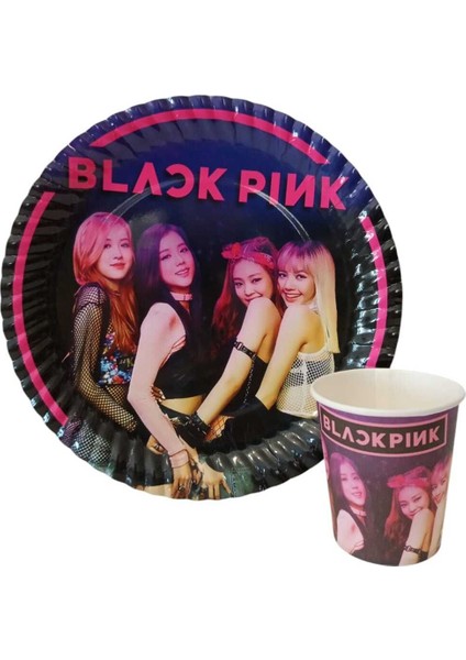 Doğum Günü Blackpink Temalı Karton Tabak Bardak 8'li