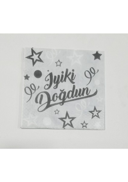 Gümüş Yıldızlı Iyi Ki Doğdun Peçete