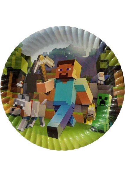 Doğum Günü Mine Craft Tabak 16 Lı Karton Tabak
