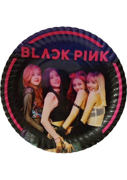 Doğum Günü Black Pink Tabak 8 Li Karton Tabak