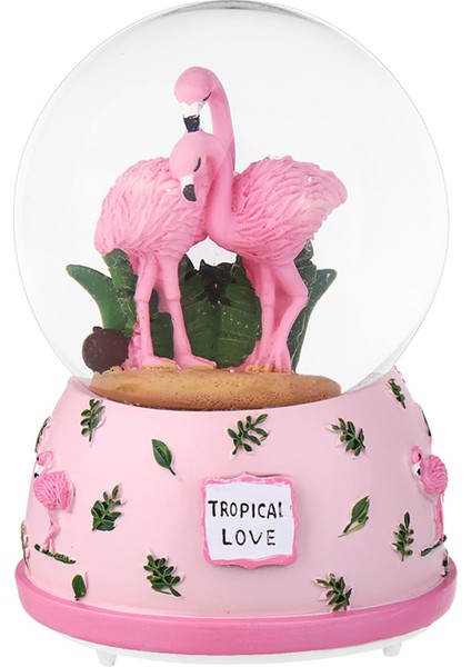 Flamingo Renk Degiştiren Işıklı Müzikli Orta Boy Kar Küresi 14 cm indirimleri