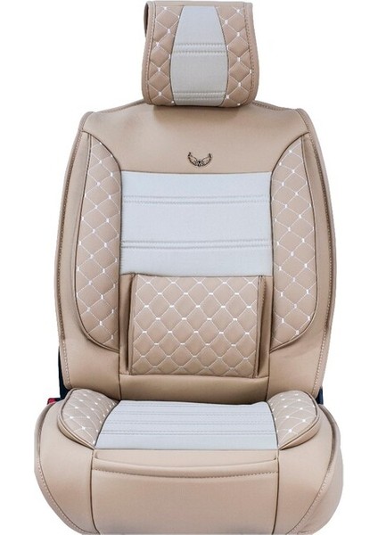 Fiat Egea Cross Uyumlu Yarı Deri Oto Koltuk Kılıfı Ön/arka Tam Set Elit (Bej)