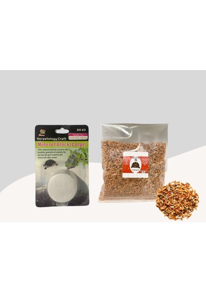 Kaplumbağalar İçin Gammarus 20gr + Mineral Blok Large Yuvarlak