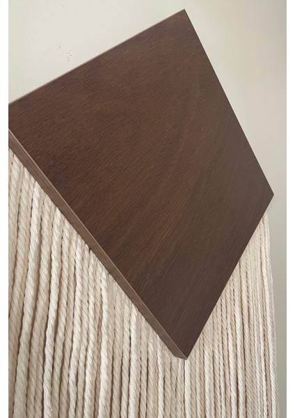 Bohem El Yapımı Makrome Mdf Kare Duvar Süsü