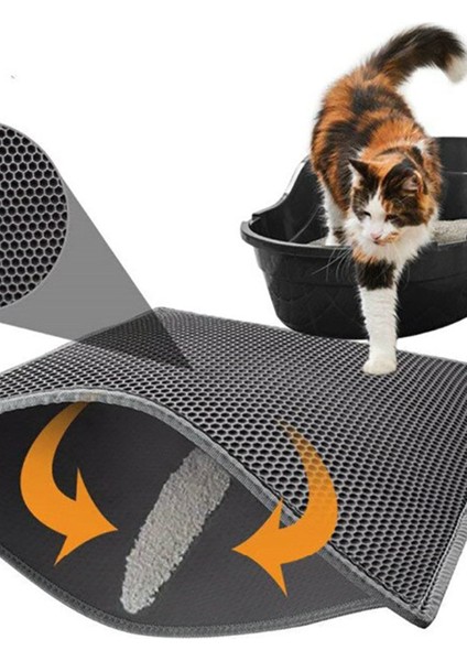 Elekli Kedi Tuvalet Önü Paspası Kedi Kumu Paspası-Gri Kedi Paspası Pati Temizleme 60X40 Büyük fiyatları