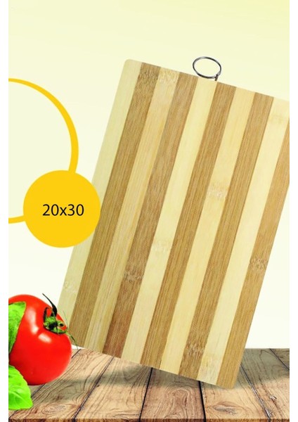 Bambu Kesme Tahtası, Tezgah Üstü, Kaymaz Ekmek Tahtası, Kesme Tepsisi 20 x 30 x 1.4