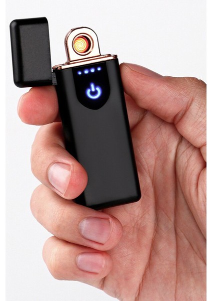 Alevsiz Çakmak Dokunmatik Dokunmatik USB Şarjlı Anti Rüzgar Uzun Ömürlü Rüzgar Çakmak