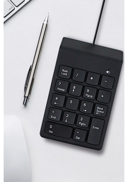 Numeric Keypad-Numpad-Usb Kablolu Keypad 18 Tuş Numped Keyped Yan Tuş Klavye