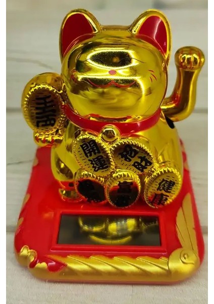 Neko El Sallayan Şans Kedisi Gold Solar Güneş Enerjili 7.5 cm