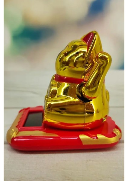 Neko El Sallayan Şans Kedisi Gold Solar Güneş Enerjili 7.5 cm