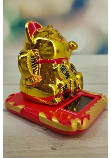 Neko El Sallayan Şans Kedisi Gold Solar Güneş Enerjili 7.5 cm