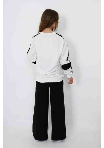 Kız Çocuk Siyah Beyaz Eşofman Takımı modelleri