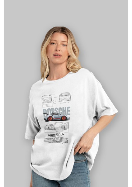 Porsche 911 Gt3 Rs Red Ön Baskılı Oversize T-Shirt Erkek Kadın Unisex %100 Pamuk Bisiklet Yaka Tişort fırsatları
