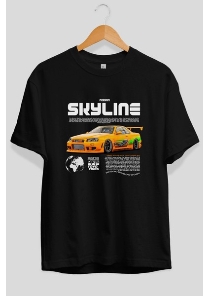 Skylıne x Supra Ön Baskılı Oversize T-Shirt Erkek Kadın Unisex %100 Pamuk Bisiklet Yaka Tişort fiyatları
