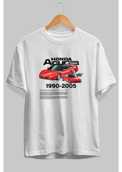 Honda Acura Nsx Ön Baskılı Oversize T-Shirt Erkek Kadın Unisex %100 Pamuk Bisiklet Yaka Tişort fiyatları