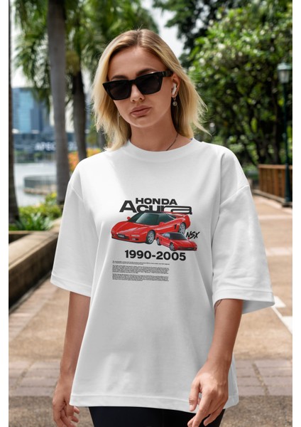 Honda Acura Nsx Ön Baskılı Oversize T-Shirt Erkek Kadın Unisex %100 Pamuk Bisiklet Yaka Tişort indirimleri
