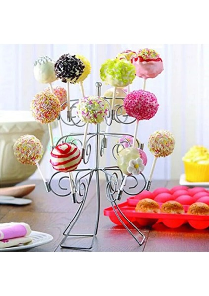 Lolipop Cakepops Kurabiye Yapım Seti 202LI Cakepops Standı Krem Kurdele Kurabiye Çubuğu ve Poşeti modelleri