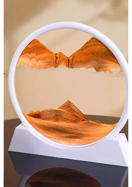 Hareketli Kum Sanatı Resim Sandscapes Yuvarlak Cam 3D Derin Deniz Kumu Beyaz
