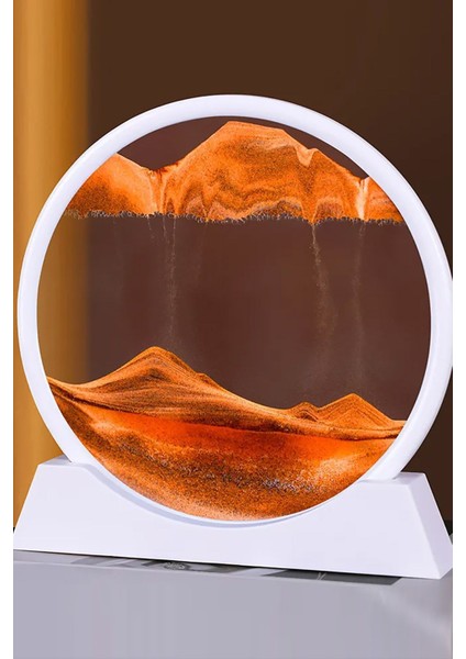 Hareketli Kum Sanatı Resim Sandscapes Yuvarlak Cam 3D Derin Deniz Kumu Beyaz