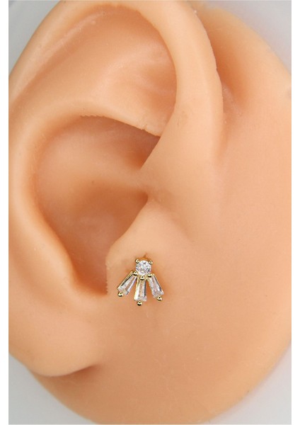 Gold 8 mm Piercing Tragus Helix Kıkırdak