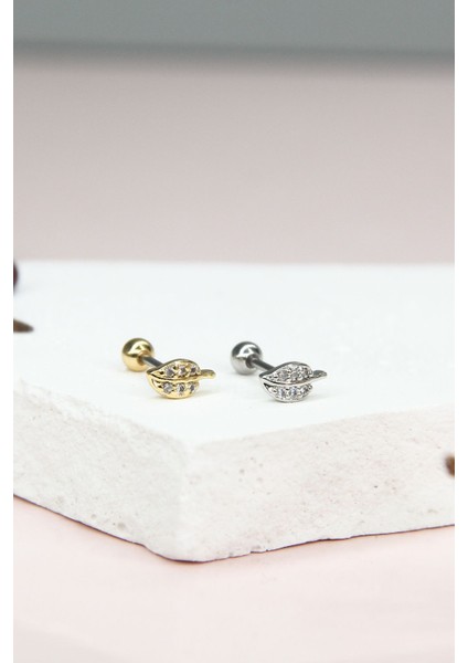 Gümüş Renk 8 mm Minimal Tragus Helix Kıkırdak