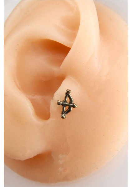 Gold 8 mm Taşlı Piercing Tragus Helix Kıkırdak
