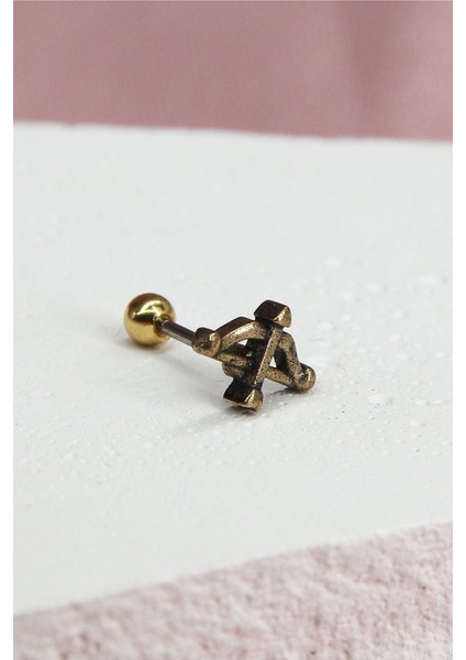 Gold 8 mm Taşlı Piercing Tragus Helix Kıkırdak